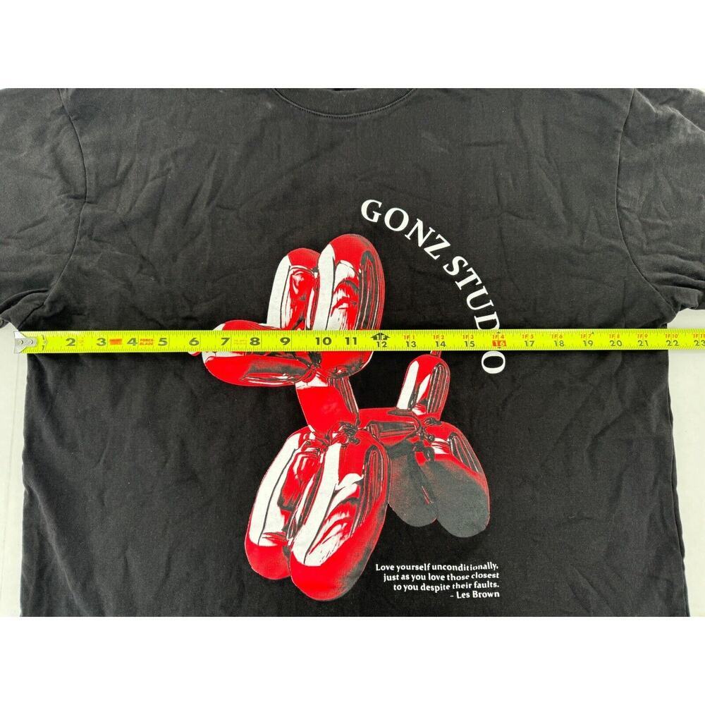Vtg Gonz T Shirt Size Large Jeff Koones Balloon Dog Les Brown Black Grunge 90’s - Picture 9 of 9